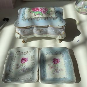 Royal Halsey trinket box and petite dishes